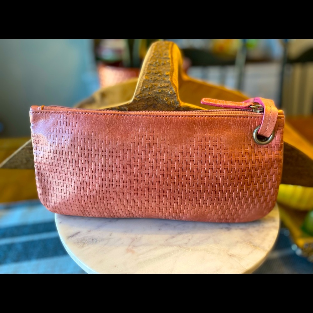 Sabina New York Pink Leather Clutch 💝